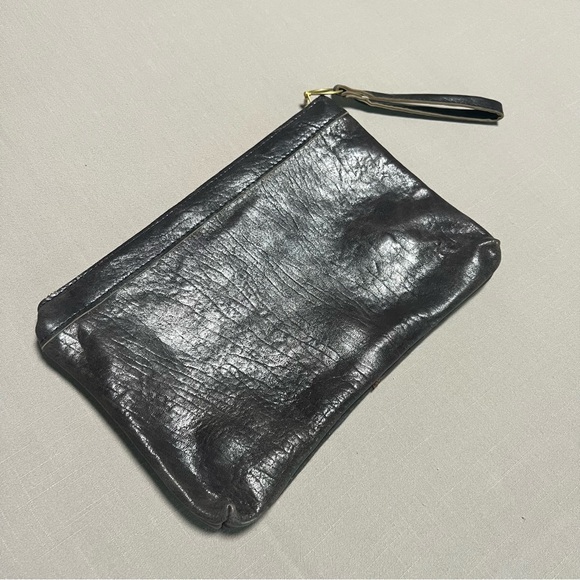 Maya Moon Handmade One-of-a-Kind Recycled Leather Clutch Wristlet Brown Copper - Picture 10 of 16
